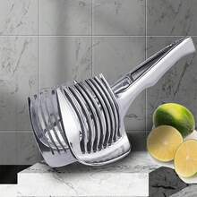 Aimall Tomato Slicer Lemon Cutter, Multipurpose Tools For Soft Skin Fruits And Vegetables, Home Made Food & Drinks Decoration - Silver - View 5
