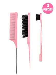 5/3/1 Peça Conjunto de Escovas com Nó, (6,8 oz/200 ml) Garrafa de Spray com Névoa Fina Contínua, Escova com Nó em Forma de Concha Preta Adequada para Cabelo de Meninas, Escova Lúdica com Borda de Pente com Cauda de Rato, Adequada para Design de Penteados e Cabeleireiros