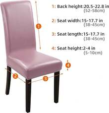 YISUN Dining Chair Covers, Solid Pu Leather Waterproof And Oilproof Stretch Dining Chair Protector Cover Slipcover (Deep Coffee, 6 Pack)