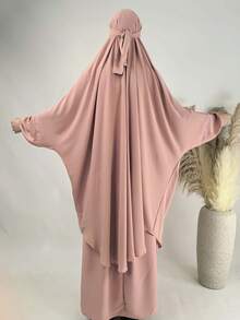 1 Bộ váy Abaya Hồi giáo, thoáng khí và thoải mái, nhiều màu sắc, váy Hijab Khimar và Abaya Jilbab cổ điển và đa năng, khăn trùm đầu cầu nguyện Jilbab chất lượng cao cho phụ nữ Hồi giáo, quần áo Hồi giáo Khimar - Nhiều màu - Xem 2