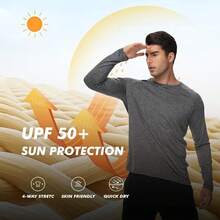 3 Pack Long Sleeve Shirts For Men - Quick Dry Moisture Wicking UV UPF Sun Protection T-Shirts For Casual Workout Fishing - 5-màu đen, xám đậm, xanh lá đậm - Xem 7