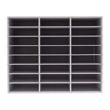 YUNRUX 24 Compartments Document Tray Letter Tray Desk Organizer Literature File Rack Mailbox Holder Compartment Magazine Storage Drawer For Office Home School With Gloves Modern Rectangular White