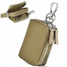 Bolsa portallaves de nailon universal para coche, clip de llavero de coche con cremallera doble, monedero unisex para hombre, mini cartera, monedero, llavero