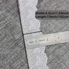 2码蕾丝缝纫装饰蝴蝶结蕾丝缎带工艺蕾丝面料适用于服装配饰 - 白色 - 查看 4