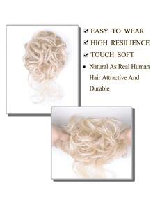 Pieza para el cabello con moño despeinado, extensiones de cabello sintético con rizos y mechones, banda elástica para el cabello, accesorios de cabello postizos, pasadores de cabello, accesorios de cabello para mujeres