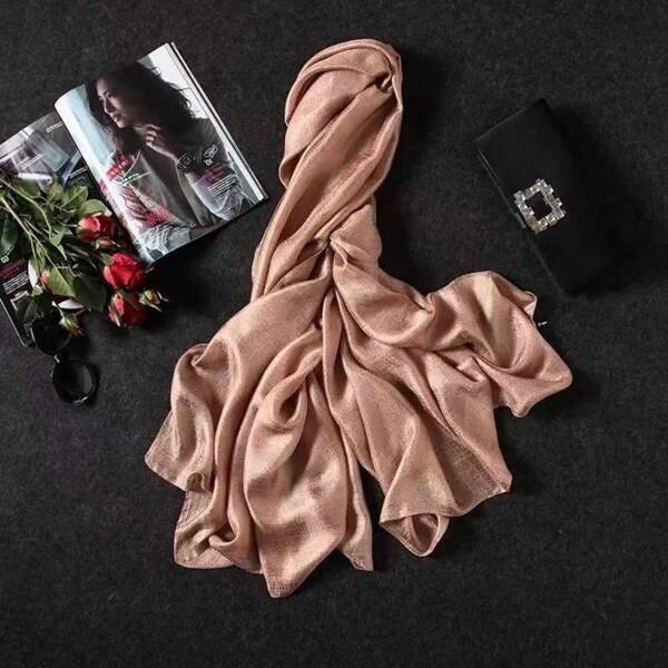1pc Women's Elegant Soft Solid Color Scarf, Suitable For Autumn Party, Wedding Matching, Fashion