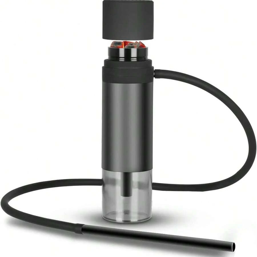 Portable Hookah Set, Single Hose Water Pipe, Multi-Purpose Hookah Bowls, Smoking Accessories, Wind Cover.Mini Hookah Shisha, Car Hookah, To Go Hookah Cup. Travel Hookah.Shisha Hookah.Hooka (Black) Boy Valentine Heart Women's Valentine - Black - View 1
