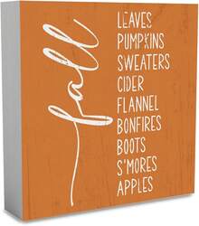 Farmhouse Fall Sign With Inspirational Quote, Change Is Beautiful Wooden Block Decor Thanksgiving, Office Desk, Home Shelf, 5x5 Inches