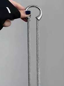 长流苏链条发饰，流行款式，金属环镀银，适合女性和女孩DIY佩戴，个性吸睛，派对/聚会/狂欢节/婚礼/准新娘等场合。