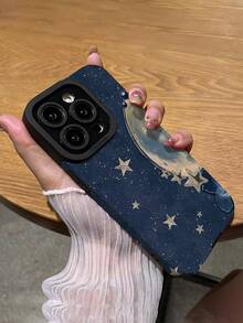 1 件时尚宇宙图案垂直仿皮防震防指纹手机壳，适用于苹果和型号 - 彩色 - 查看 5