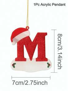 1pc Christmas Tree Decoration Letter Pendant 26 Letters Acrylic Pendant Xmas New Year Decor Ornament Home Holiday,Christmas Tree Ornaments For Ornament Personalized,Christmas