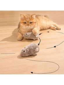 Đồ chơi chuột chạy bằng động cơ nhồi bông nhiều màu ngẫu nhiên, đồ chơi tương tác cho mèo, đồ chơi chuột cơ học, mô phỏng chân thực, giúp mèo tiêu hao năng lượng, không cần pin. - Nhiều màu - Xem 8