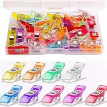 10/30/50 قطعة مشابك خياطة ملونة، مشابك رقائق، مشابك أكياس الطعام، مشابك بلاستيكية متعددة الأغراض للأعمال اليدوية والكروشيه والتريكو والملابس، مشابك ربط ملونة، مشابك ورق (ألوان عشوائية)