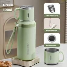 Portable Outdoor Camping Hiking Double-Walled Vacuum Flask, 316 Stainless Steel Insulated Tumbler With Rope,Hot For 8 Hours,Cold For 24 Hours,Water Bottle Lid Can Be Used As A Coffee Mug,Durable Reusable Thermal Cup, Jugs For Women And Men,Thanksgiving Gifts, Christmas Gifts, Halloween Gifts, Valentine's Day Gifts, New Year Gifts,Summer,Spring Outfits For Women,Room Deocr,Mother's Day,Mom,Mother's Day Gift,Flower,Jewelry,Mother's Day Decorations,Mother's Day Party Supplies,Women,Pink,Gift Set - 粉色 - 查看 5