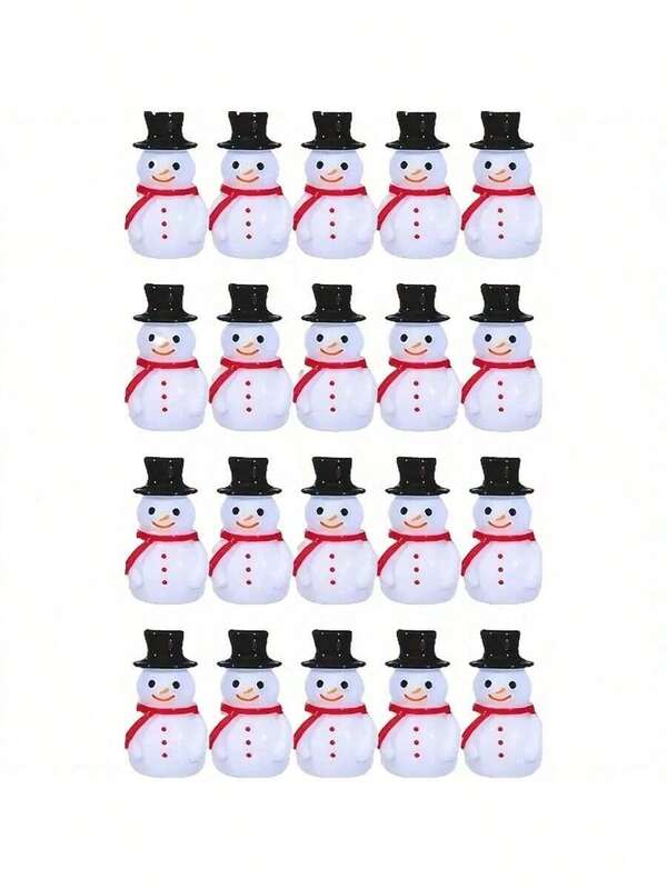5 قطع/10 قطع/20 قطع تماثيل صغيرة لرجل الثلج مع قبعات - ديكورات عيد الميلاد من الراتنج، مناسبة للأعمال اليدوية DIY، ديكور الحديقة والمنزل - إكسسوارات احتفالية متعددة الوظائف للحفلات والاحتفالات