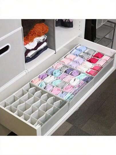 可折叠抽屉整理盒，适用于袜子、领带和内衣，节省空间，非常适合家庭衣柜整理，情人节礼物