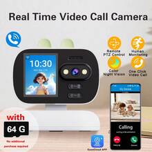 智能 WiFi 室内安全摄像头，家庭安全摄像头，具有双向视频通话、时间显示、WiFi 连接，包括运动跟踪、彩色夜视、远程 PTZ 控制功能、USB 电源，适用于婴儿护理、宠物监控、老人护理和家庭安全。 - 白色 - 查看 1