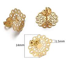 10 piezas de pendientes con forma de flor y corazón redondo de acero inoxidable con respaldos, adecuados para hacer joyas y accesorios de pendientes DIY - pendientes - Ver 20