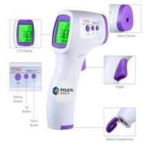 TERMÓMETRO infrarrojo digital temperatura corporal precisión rápida sin contacto batería portátil salud cuidado personal tecnología avanzada para bebés adultos medición - Blanco - Ver 5