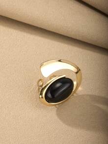 1pc/Set Vintage Elegant High-Quality Alloy Resin Inlaid Stainless Steel Women's Earrings, Ring, Bracelet, Necklace Jewelry Set, Fashionable Luxurious Golden Accessories Suitable For Women's Banquet, Party, Wedding, Holiday, Valentine's Day Gift - Elegant Style - View 19