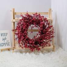 1pc Halloween Artificial Plant Wreath, DIY Decorative Wreath, 3 Color Options, Can Be Hung On Home Entrance, Living Room Wall, Decorate Bedroom, Office, Create Holiday Atmosphere, Suitable For Halloween, Thanksgiving, Autumn Harvest Festival, Maintenance-Free