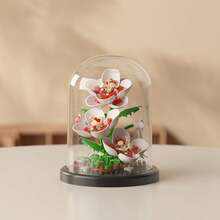微粒盆栽花卉积木（带展示盖）, DIY 彩色花卉系列积木, 装饰花束, 生日礼物, 父亲节礼物, 母亲节礼物, 教师节礼物, 节日礼物, 结婚礼物, 婚礼装饰, 毕业礼物, 情人节礼物, 玫瑰, 向日葵 - 彩色 - 查看 16