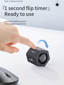 1pc Rechargeable 500mAh Kitchen/Study/Game Timer, 1/5/10/30/60min Hexagon Desk Flip Rotary Loop Productivity Timer Cube Big Screen Countdown Visual Pomodoro Timer, , A Great Gift