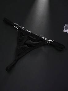 STONEFANS 1pc Rhinestone Flower Decor Sexy Fashionable Panty, Versatile Jewelry Accessory For Women, Suitable For Summer Beach, Y2K Style - STL2927 Silver AB - View 5