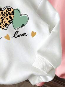 3件套幼儿心形图案保暖连帽卫衣 - 彩色 - 查看 5