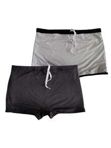 Lined Boxer Shorts With Elastic And Drawstring, Lined With UV50+ Protection - Black - View 4
