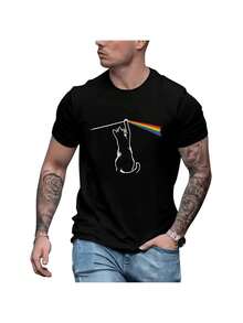 Men's T-Shirt Rock Music Cat Floyd Cat Floyd - màu đen - Xem 1