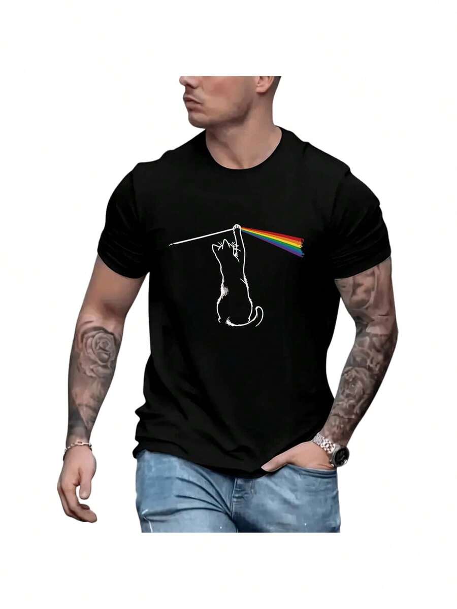 Men's T-Shirt Rock Music Cat Floyd Cat Floyd - màu đen - Xem 1