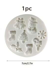 1pc Light Grey Silicone Christmas Series Cake Mold, Ideal For Diy Cake Decorating, Chocolate, Clay & Resin Molding, Christmas Themed Baking Tool