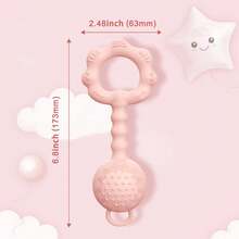 ETETOO 1pc Silicone Rattle Toy, Hand Grasp Rattle Toy, Sound Toy, Silicone Rattle Toy, Baby Toy, Suitable For Baby Silicone Rattle Toy - Multicolor - View 3