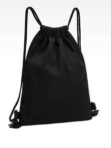 Fashionable Women's Backpack, Nylon Drawstring Closure Daily Commute Backpack, Fits Basketball & Football - Black - View 6