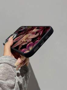 复古花卉图案硅胶手机壳，单件装，柔软硅胶材质，兼容苹果及其他手机，防水防震防摔防刮，春季礼物，生日礼物 - 彩色 - 查看 4