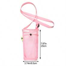 Portable Sport Water Bottle Cover With Strap Cup Sleeve Mesh Cup Pouch Mobile Phone Bag Visible Bag Outdoor Camping Accessories