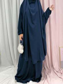 1 Bộ váy Abaya Hồi giáo, thoáng khí và thoải mái, nhiều màu sắc, váy Hijab Khimar và Abaya Jilbab cổ điển và đa năng, khăn trùm đầu cầu nguyện Jilbab chất lượng cao cho phụ nữ Hồi giáo, quần áo Hồi giáo Khimar - Nhiều màu - Xem 11