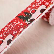 1 pieza Cinta navideña nueva, cinta de tejido, cinta de cáñamo, cinta decorativa navideña a cuadros con borde blanco