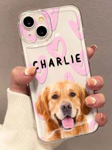 Funda de teléfono personalizada con foto de mascota perro o gato y diseño de corazón, multicolor, texto personalizado, cubierta protectora brillante compatible con iPhone 11 12 13 14 15 16 Pro Max, S23 S24 S25 Ultra 5G, A13 A14 A15 A16 A33 A34 A35 A55 A56, elegante, colorida, vintage, linda, sencilla, divertida, personalizada, única, regalo ideal para él, regalo ideal para ella, novio, novia, familia, amigos, abuelos, pareja, para aniversarios, para cumpleaños, selección de temporada, 2025phonecase - transparente - Ver 6