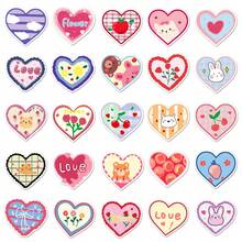 50PCS Heart-Shaped Doodle Stickers PVC Creative Journal Notebook, Valentine's Day Labels, Holiday Decorations, Mug & Notebook Decor Envelopes, Collage Materials, Craft Decorations, Gifts, Scrapbook Stickers, Christmas Decorations