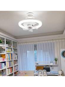 Ventiladores de Techo con Luces, 9.8 Pulgadas, Iluminación Regulable con Remoto y Temporizador, 6 Velocidades Ventilador de Techo de Perfil bajo para Dormitorio - Blanco - Ver 3