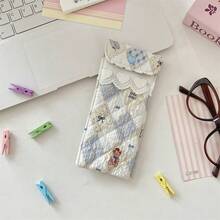 Cartoon Pattern Glasses Storage Bag Anti Pressure Sunglasses Case With Button Portable Glasses Protective Cover