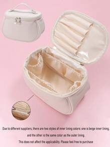 1PC Multi-Functional Travel Makeup Bag Waterproof Make Up Pouch Large-Capacity Cosmetic Storage Bag Portable Beach Bag Double-Layer PU Leather Cosmetic Bag Gift Bags Bathroom Toiletry Bag Ladies Travel Cosmetic Organizer Double-Layer PU Leather Material, Large-Capacity, Multi-Functional,