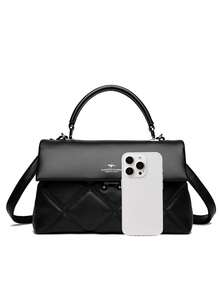 Bolso de hombro de alta calidad para mujer, bolso de lujo de piel auténtica, bolso cruzado de diseñador de un solo hombro - Negro - Ver 9