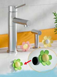 4-1 szt. Silikonowy korek przelewowy do zlewu, Pokrywy przelewowe w kształcie kwiatu, Pokrywy przelewowe do umywalek w kształcie kwiatu, Plastikowy korek odpływowy do umywalki łazienkowej, umywalki na postumencie, mopa, pokrywy odpływu do zlewu basenowego, Korek odpływowy do wanny, Wystrój łazienki, Jesienne dekoracje z okazji powrotu do szkoły