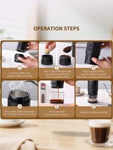 CLITON 3-In-1 Premium Portable Coffee Set: Rechargeable Espresso Machine + Electric Coffee Grinder + Milk Frother - Complete Camping And Travel Set, Elegant Gift Box Packaging, Suitable For Holidays, Kitchen And Coffee Lovers