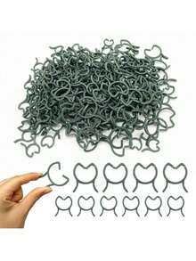 100/200Pcs Horticultural Clips Butterfly Clasp Plant Garden Fixing Clips 3 Sizes Planting Support Grippers Great For Flower Vine&Vegetable Lever Loop Clamp Holding Stems,Ties For Vines,Flowers&Vegetables,Garden Grid Holders For Secure Stem Clamping - Green - View 11