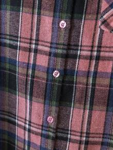 YUXIN 复古美式格子长袖衬衫女春秋装别致宽松设计小众风格 - 紅色和黑色 - 查看 7