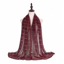 女士亮片蕾丝网眼闪光奢华头巾围巾日常围巾披肩金色和银色闪光件将随机发送。 - 彩色 - 查看 26